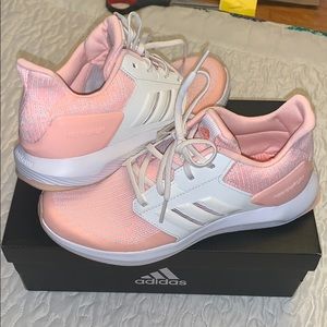 Adidas size 6.5 white peach color so cute